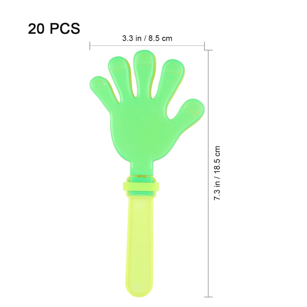 Toyvian 20pcs Plastic Hands Clap Funny Cheer Prop for Party Consert Club (Mixed Color)