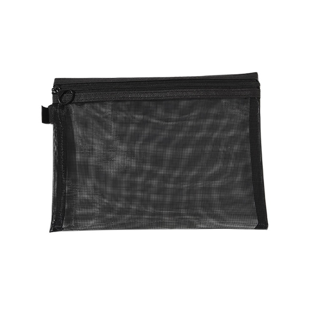 Transparent Black Mesh Makeup Case Organizer Storage Pouch Casual Zipper Toiletry Wash Bags Make Up Women Travel Cosmetic Bag: Blue