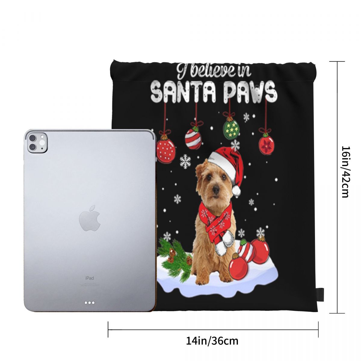 Norfolk Terrier Ik Geloof In Santa Poten Kerst Goedkope Verse Tassen Rugzak Tas