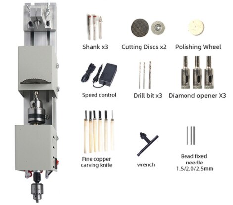 Mini lathe tools DIY Woodworking Mini Lathe Machine Grinding Polishing Beads Wood Drill Rotary Tool for Buddha Pearl: MachineAccessories 1