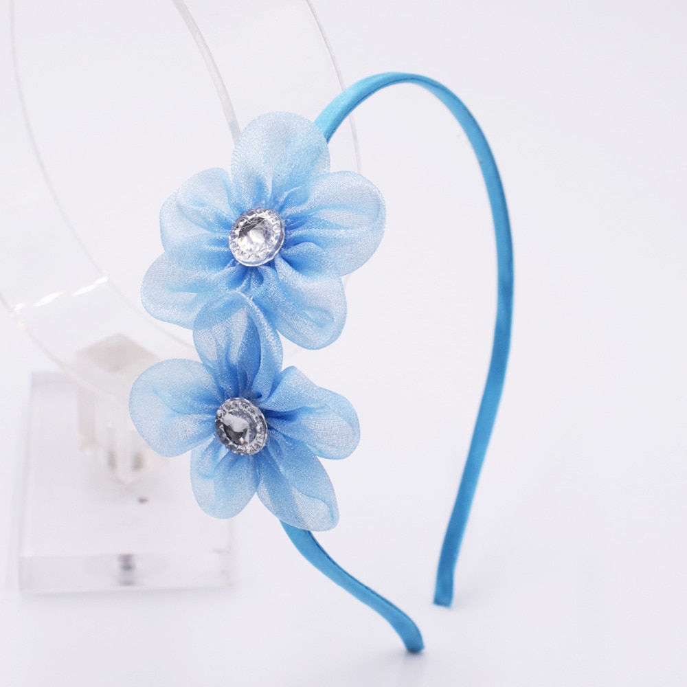 Sød chiffon blomst diamanter hårbånd bløde blomster hårbånd blomster kvinder pandebånd børn hår tilbehør til piger
