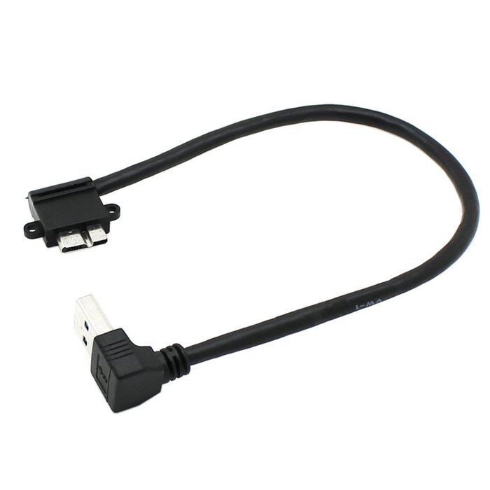 Xiwai 20cm Up Angled 90 Degree Right Angled USB 3.0 to Micro 10Pin Cable for Cell phone &amp; Hard Disk SSD Cablecc