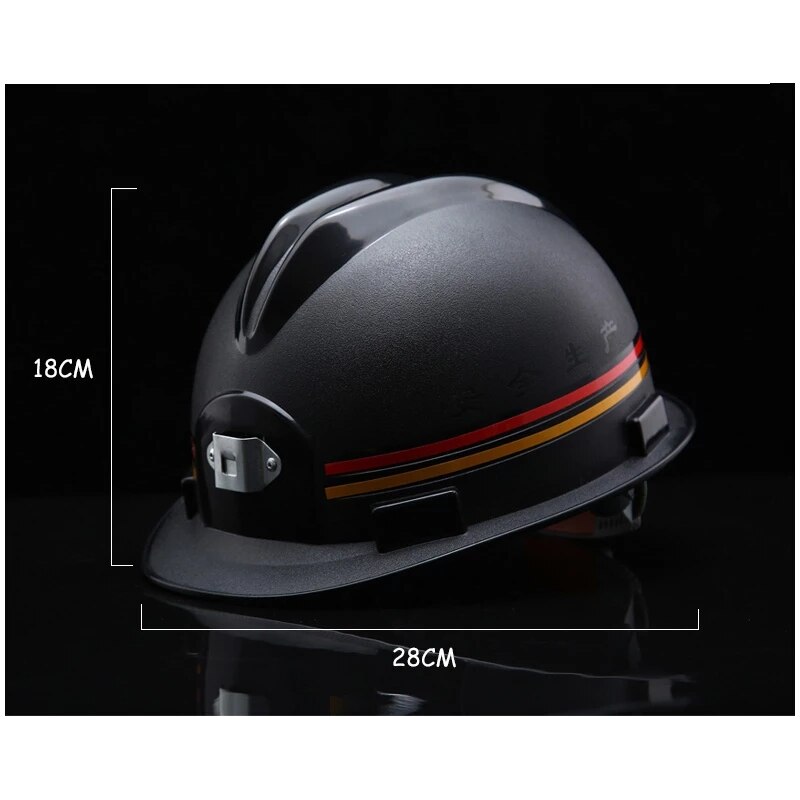 Casco de seguridad para mina subterránea, banda reflectante ABS mate, lámpara de minero portátil, casco de seguridad transpirable para trabajo