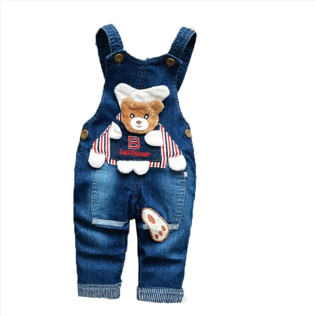Bibicola 2020 primavera outono calças da criança criança infantil algodão denim macacão bebê meninos bib calças: Bege / 12 m