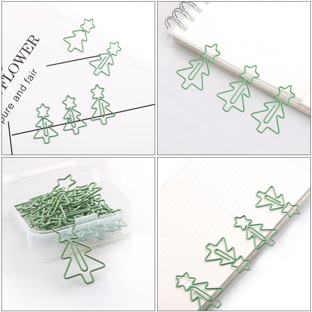 1 Box Metal Paper Clip Cutes Clip Tree Shaped Clip for Man Woman Office Home