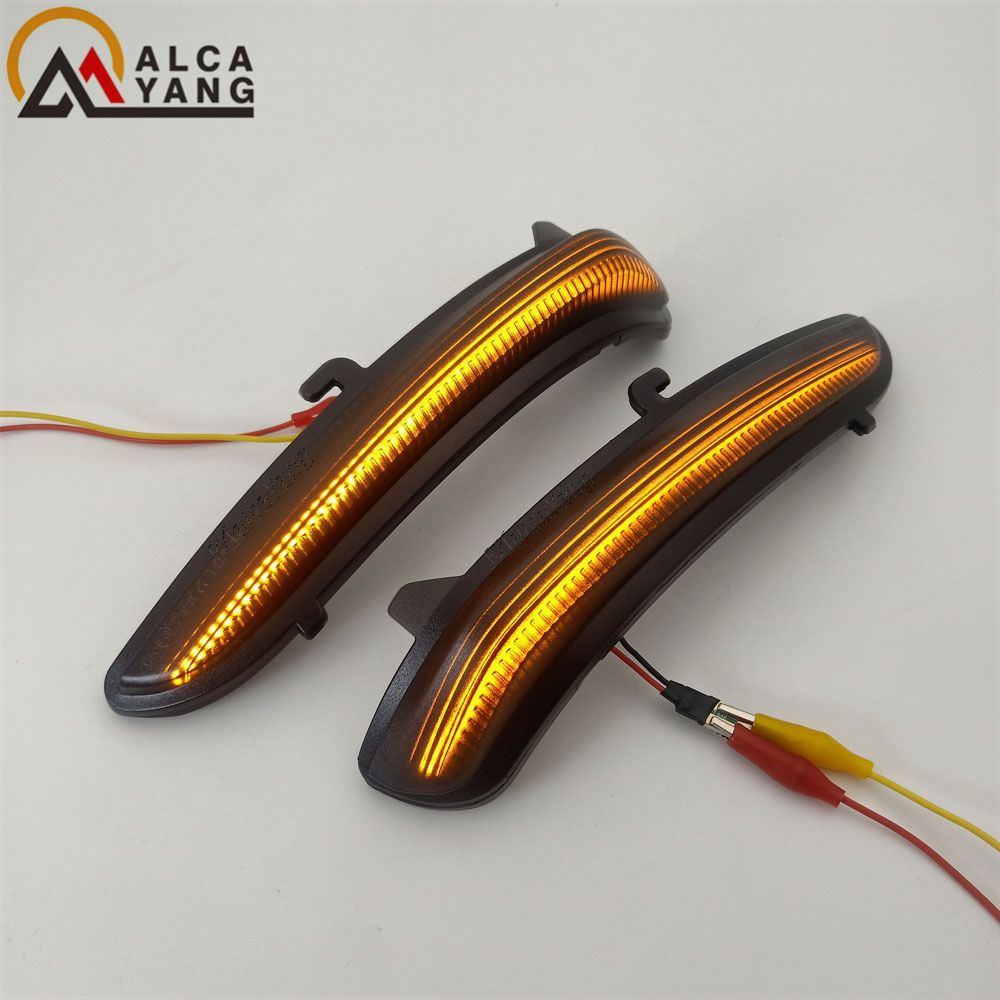 For Peugeot 208 For Citroen C3 C4 2PCS Dynamic LED Side Mirror Blinker Lights Sequential Turn Signal Indicator Lamps