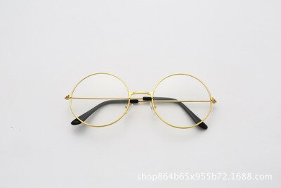 Nova moda simples unisex metal vintage retro óculos redondos quadro óculos de visão cuidados óculos dropshipping: Gold