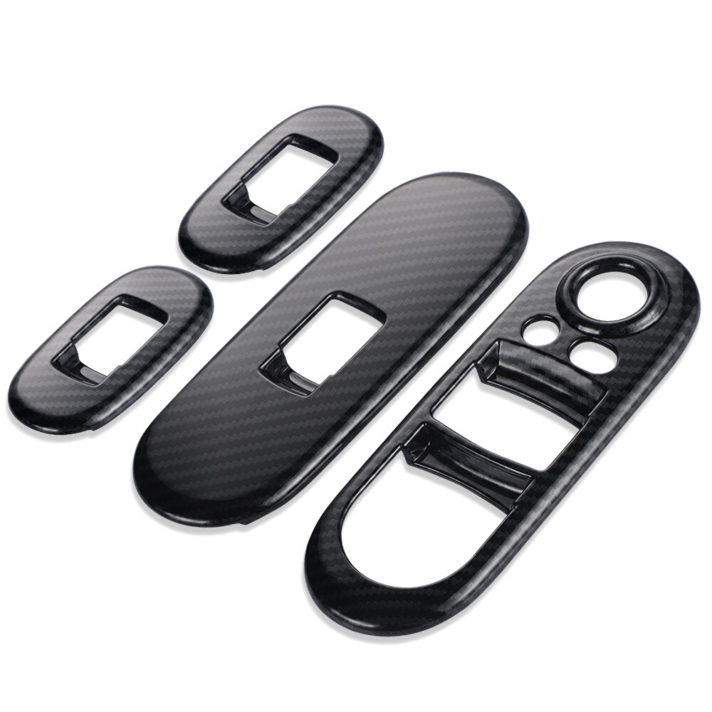 Door Window Control Covers Carbon Fiber Lifter Switch Interior Mouldings Handrail Cover Sticker Case For Mini Cooper F55 F56