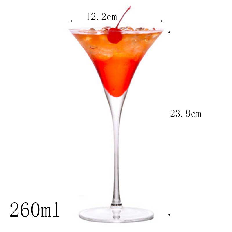 1Pcs Cocktail Glass Kitchen Bar Wine Glass Martini Cup Champagne Flutes Goblet Cup Wedding Party Drinking Glasses vaso: H