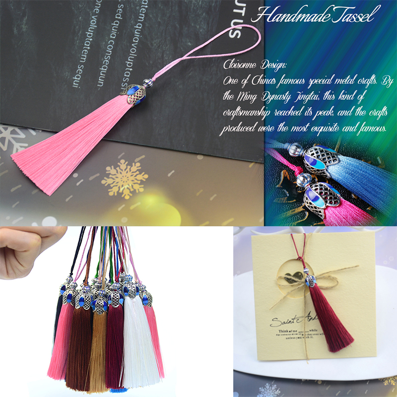 2-6Stck17cm Seide Quaste Randbereich Krone Quasten trimmen Vertikale Anti falten anhänger Quaste pinsel für vorhänge schmuck DIY Heimat Dekor