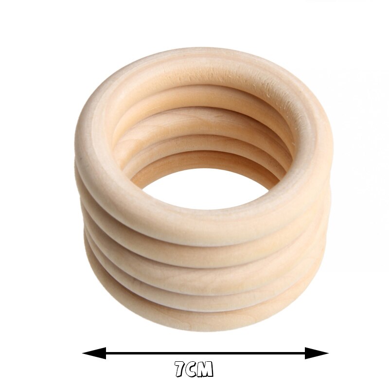 10pcs/set Pretty Baby Natural Rattles Teething Rings Wooden Necklace Bracelet DIY Crafts for Kids Children Newest: Default Title