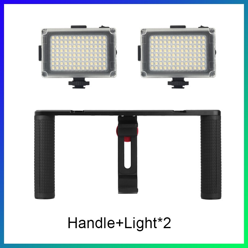 104 DSLR LED Video Light On Camera Photo Studio Lighting Shoe LED Vlog Fill Light Lamp for Smartphone DSLR SLR Camera: Handle w Light2