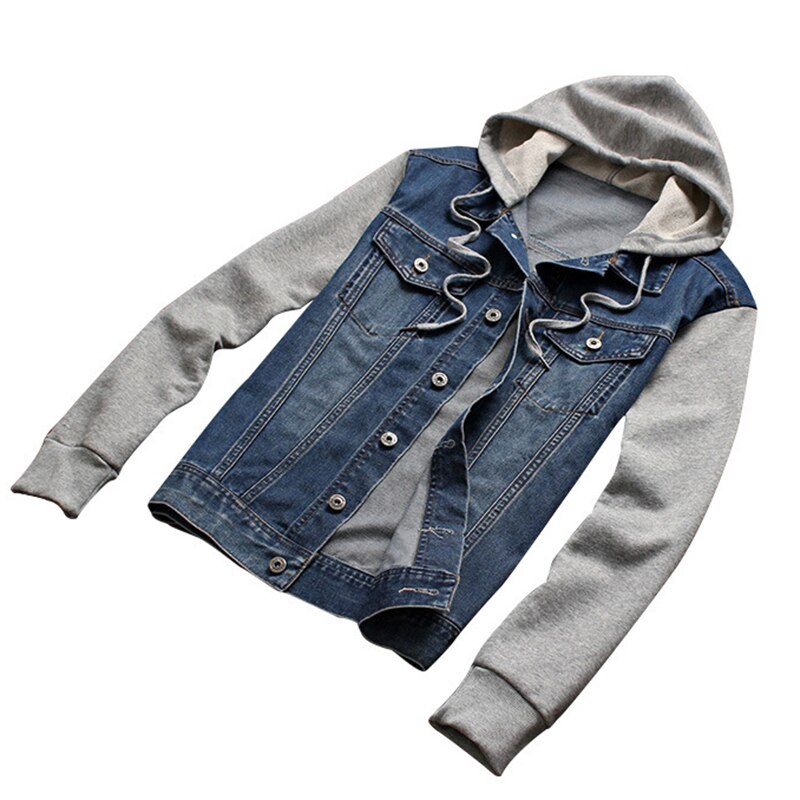 Men Denim Jacket Mens Hooded Casual Jeans Jackets Hoodies Cowboy Mens Streetwear bomber jacket Coat Plus Size 5XL