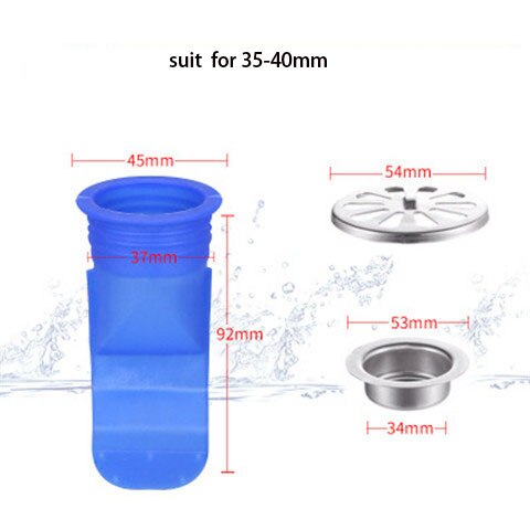 Keuken Afvoer Geur-Proof Seal Drainage Riool Plug Wasmachine Cover Motbestendig Ontsmetten Stinkende Afvoerputje Kern Plug Gadgets: C set