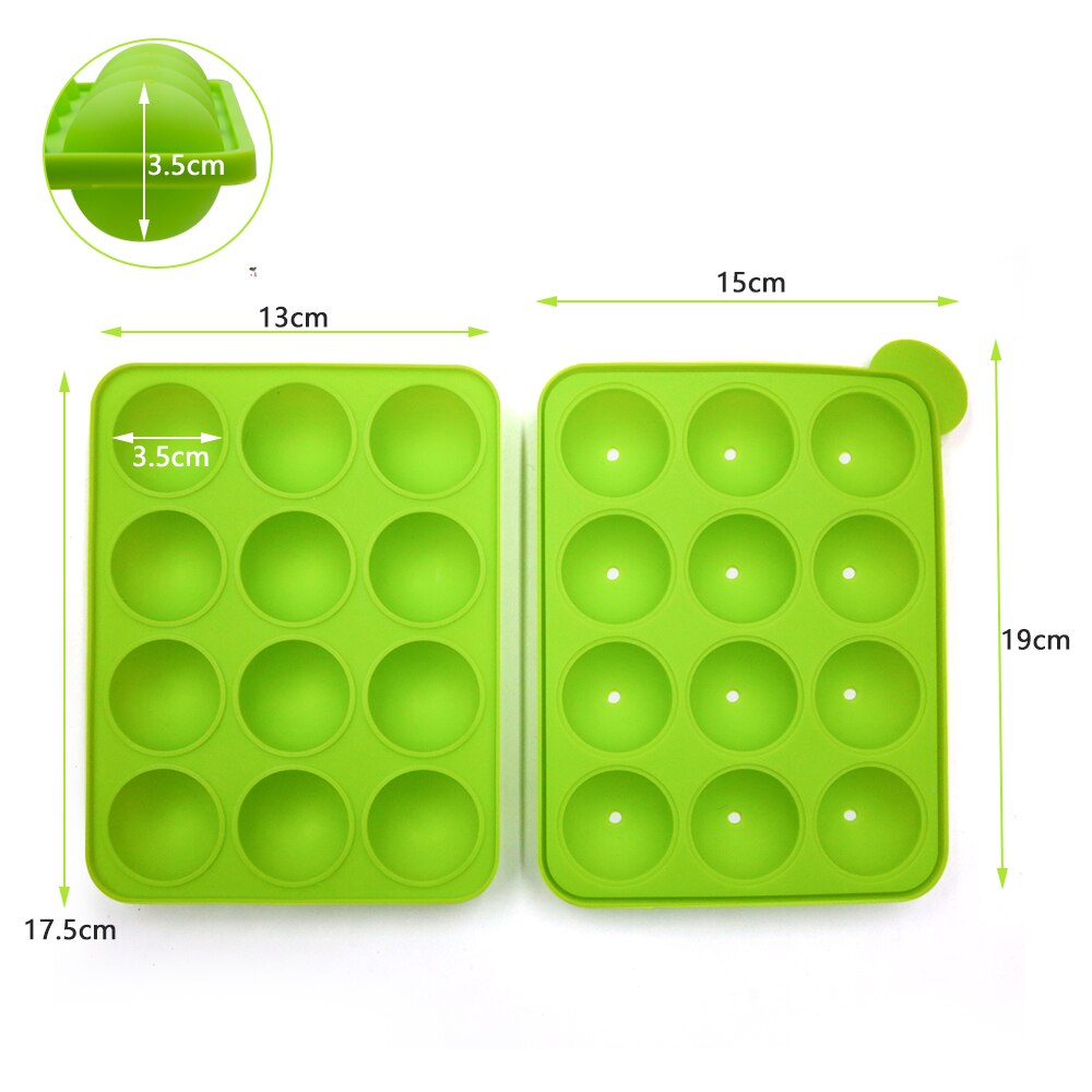 Moldes redondos de silicona para hacer piruletas, herramientas para hornear pasteles, 20 agujeros: 12 hole1