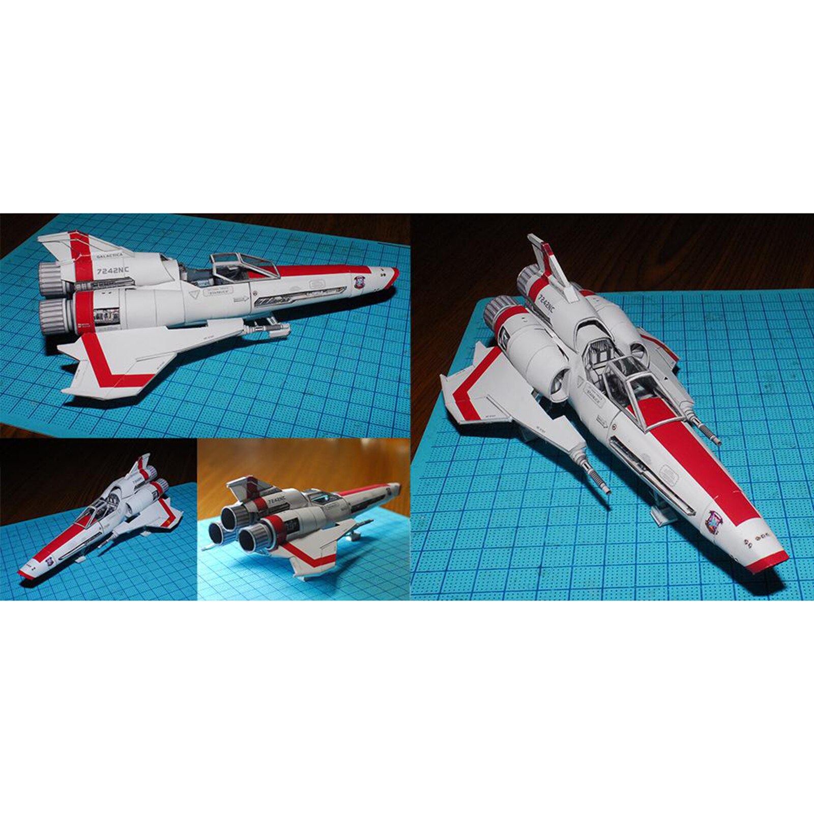 Battlestar Galactica s 2 Mk2 Papier Modell DIY Handgemachte Spielzeug Garage Bausatz Papier Handwerk Hause Schreibtisch Dekoration