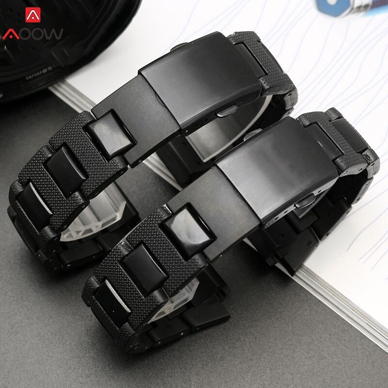 AOOW correa de reloj para Casio G-SHOCK DW5600 DW6900 GW-M5610 serie DW9600 pulsera de correa de reloj de plástico de acero inoxidable con herramientas
