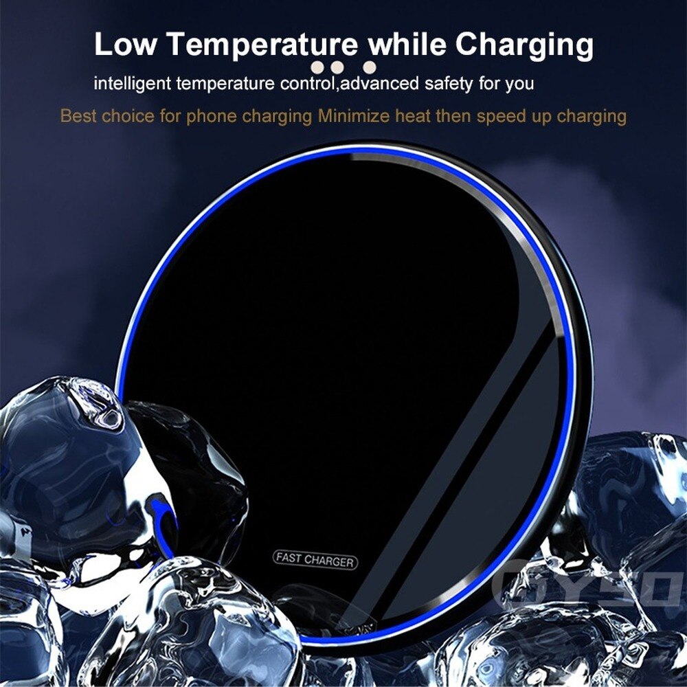 Gyso qi trådløs oplader til iphone 11 trådløs opladning / hurtigoplader til iphone 12 se xiaomi mix 2s/ mi 9 opladere