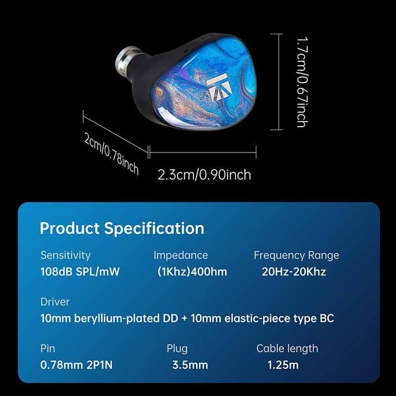 KBEAR KB02 Bone Conduction Dynamic Driver Hybrid Headphones 0.78mm/2PIN 3.5mm HIFI In Ear Monitor Wired Earphones Gaming headset
