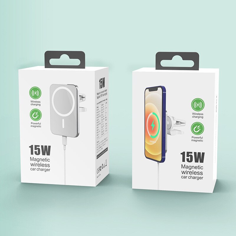For Macsafe Charger Car 15W Fast Magnetic Wireless Charger For iPhone 13 12 Pro Max Mini Macsafing Car Mount carregador sem fio