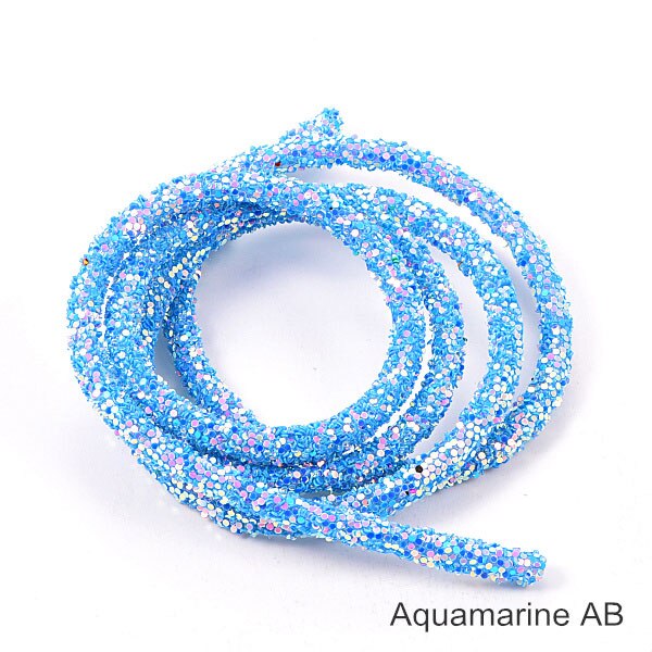 1 Iarda 6 millimetri di trasporto Della Resina di Scintillio di Strass Corda Mulit Colori Del Cavo Del Tubo Corda Strass Guarnizioni per Le Decorazioni di Nozze F0144: acquamarina AB
