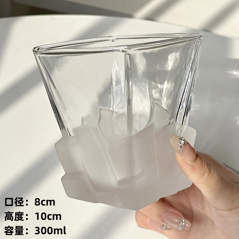 Space Gold Ice Cube Cup Artistic Sense Wine Glass Light Luxury Glass High-end Water Cup Whiskey Cup Juice Drink Cup: MULTI