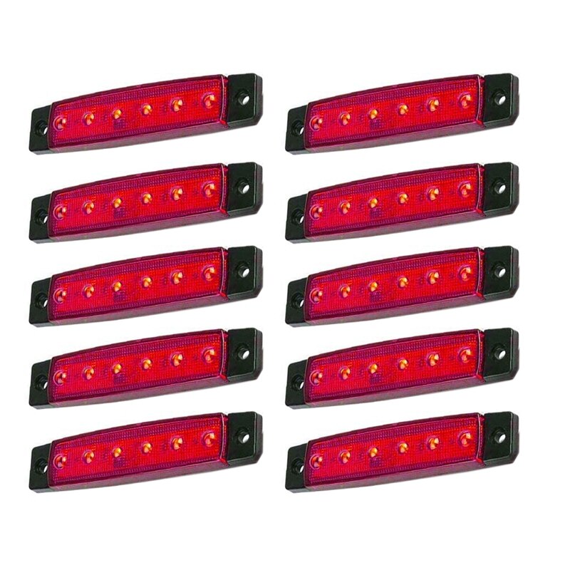 10PCS Marine Boat Lights 12V Waterproof Boat 6 LED Lights Kayak Lights for Boat Deck & Cockpit Decoration Light Red: Default Title