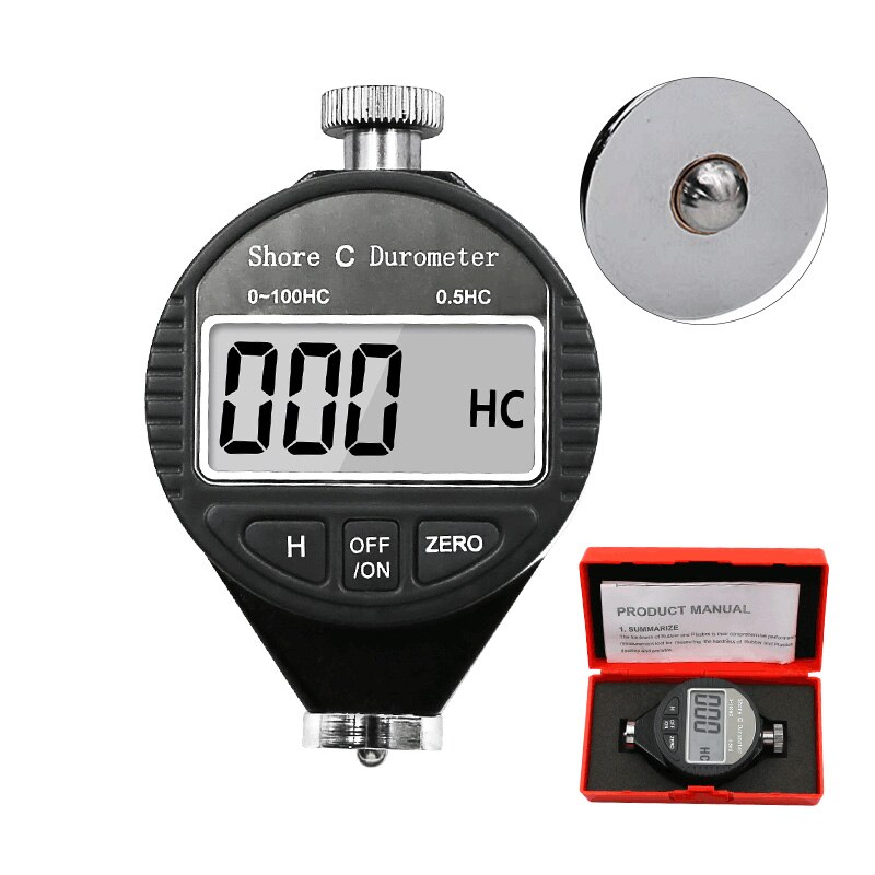 HA HD HC Digital dial indicator Durometer Digital Hardness Tester Meter Shore A for Plastic leather rubber multi-resin: HC black