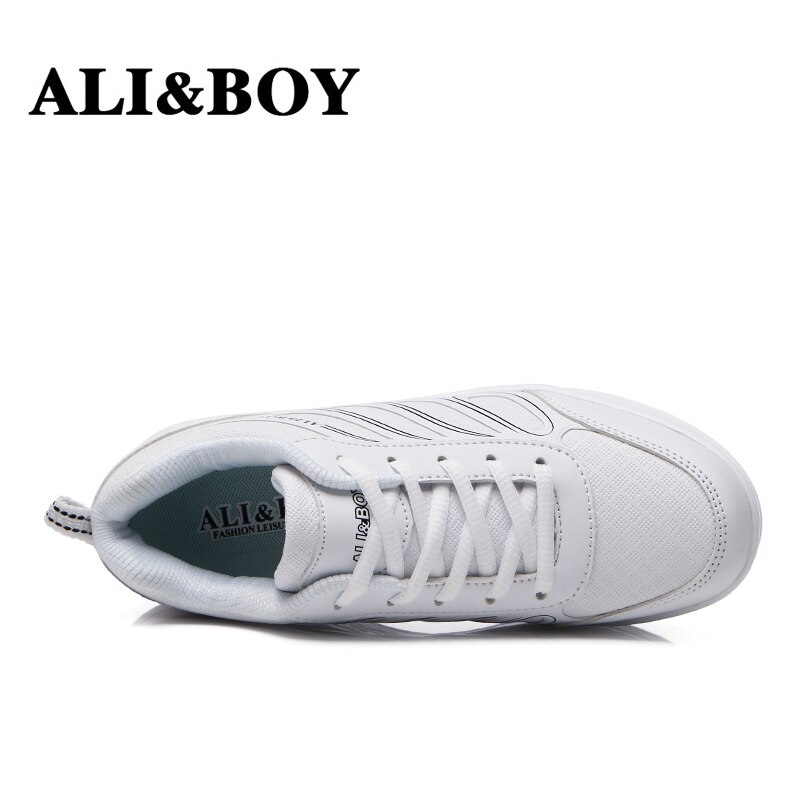 ALI&BOY PU leather women's running shoes Platform Slimming Shoes Ladies Wedges Swing women sport shoes white sneakers woman