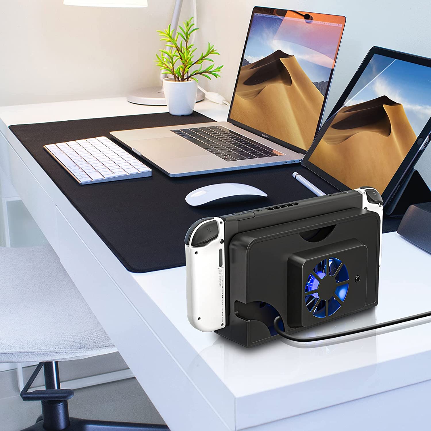 Refroidisseur Oled pour Nintendo Switch, accessoires de jeu, contrôle de la température, ventilateur de refroidissement pour Console de jeu, avec câble USB