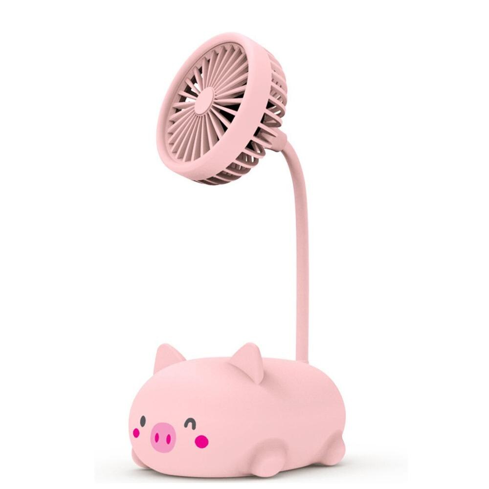 Mini blæser sød bærbar usb blæser gadget genopladelig praktisk luftkøling gadgets til udendørs hjem til powerbank til pc til bærbar: Piggy pink