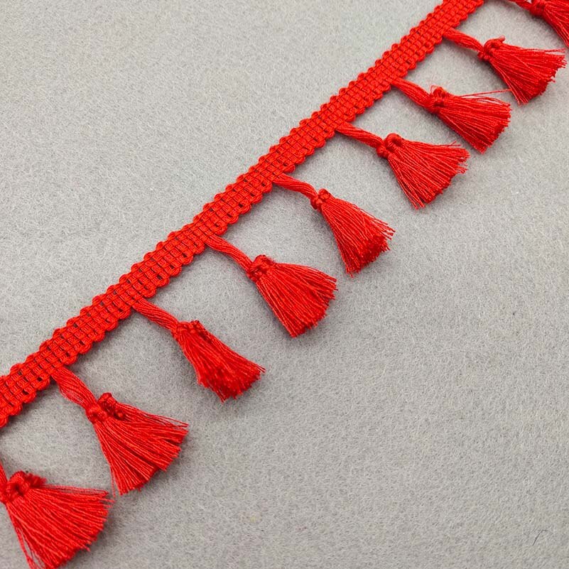 1Yards of Pack 40MM Width Fringe Trim Lace Fibre Tassel Clothes Accessories Wedding Dress Tassel Ribbon Diy: Red