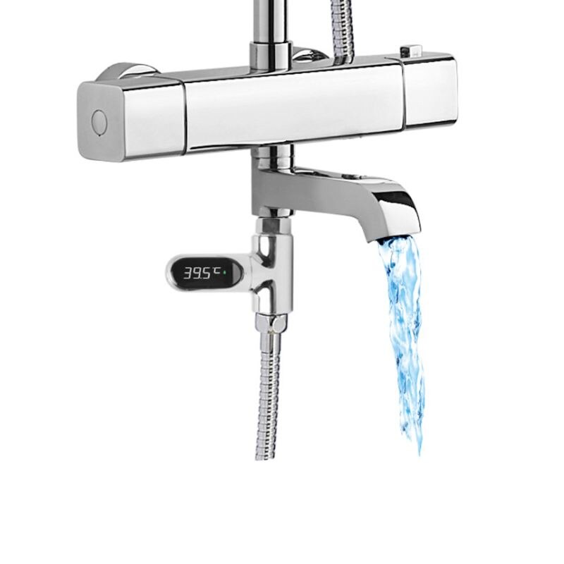 LED Display Water Flow Temperature Meter Monitor Electricity Shower Thermometer