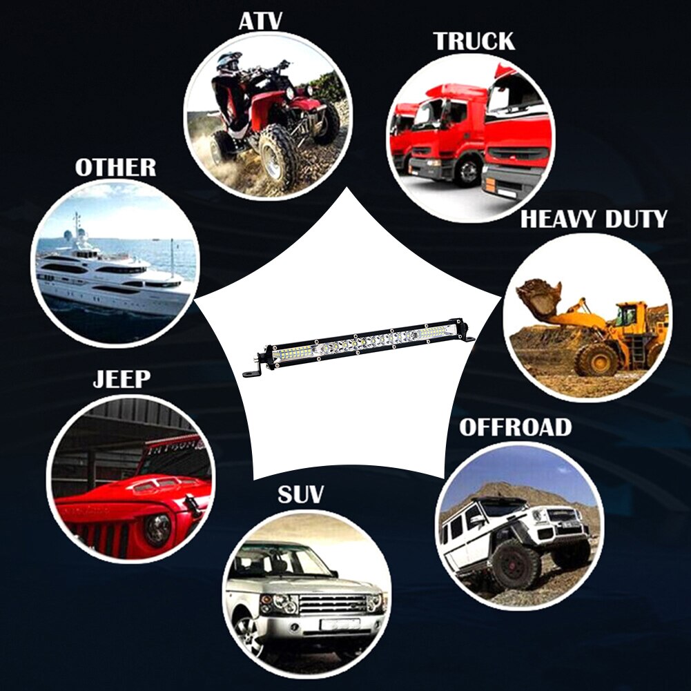 10 inch Ultra-Thin LED Light Bar Combo Beam Spot Flood Beam ATV Offroad SUV Spot light