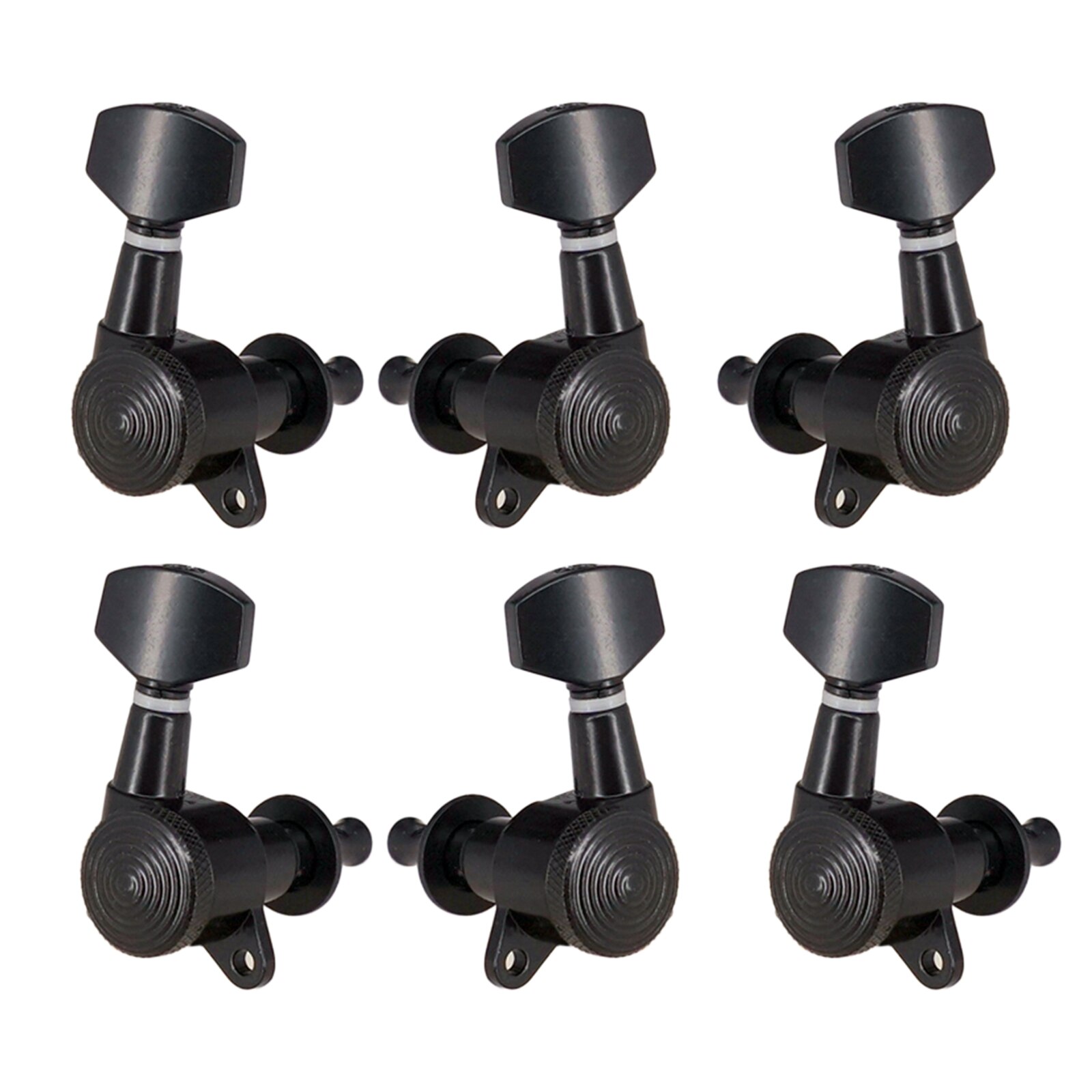 6pcs Guitar Tuning Keys Pegs Classic Guitar String Tuning Pegs Machine Heads: 3R 3L Black