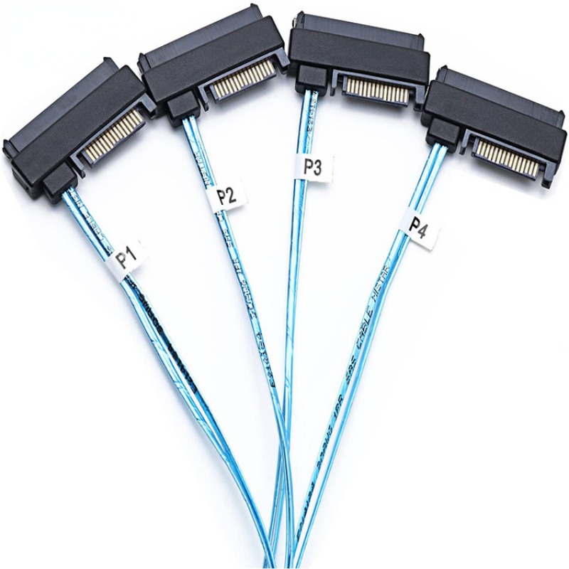 Cable SAS SATA SFF-8643 a 4 SFF-8482 Mini SAS interno HD a 4 conector SFF-8482 con puerto de alimentación de 15 pines divisor de disco duro