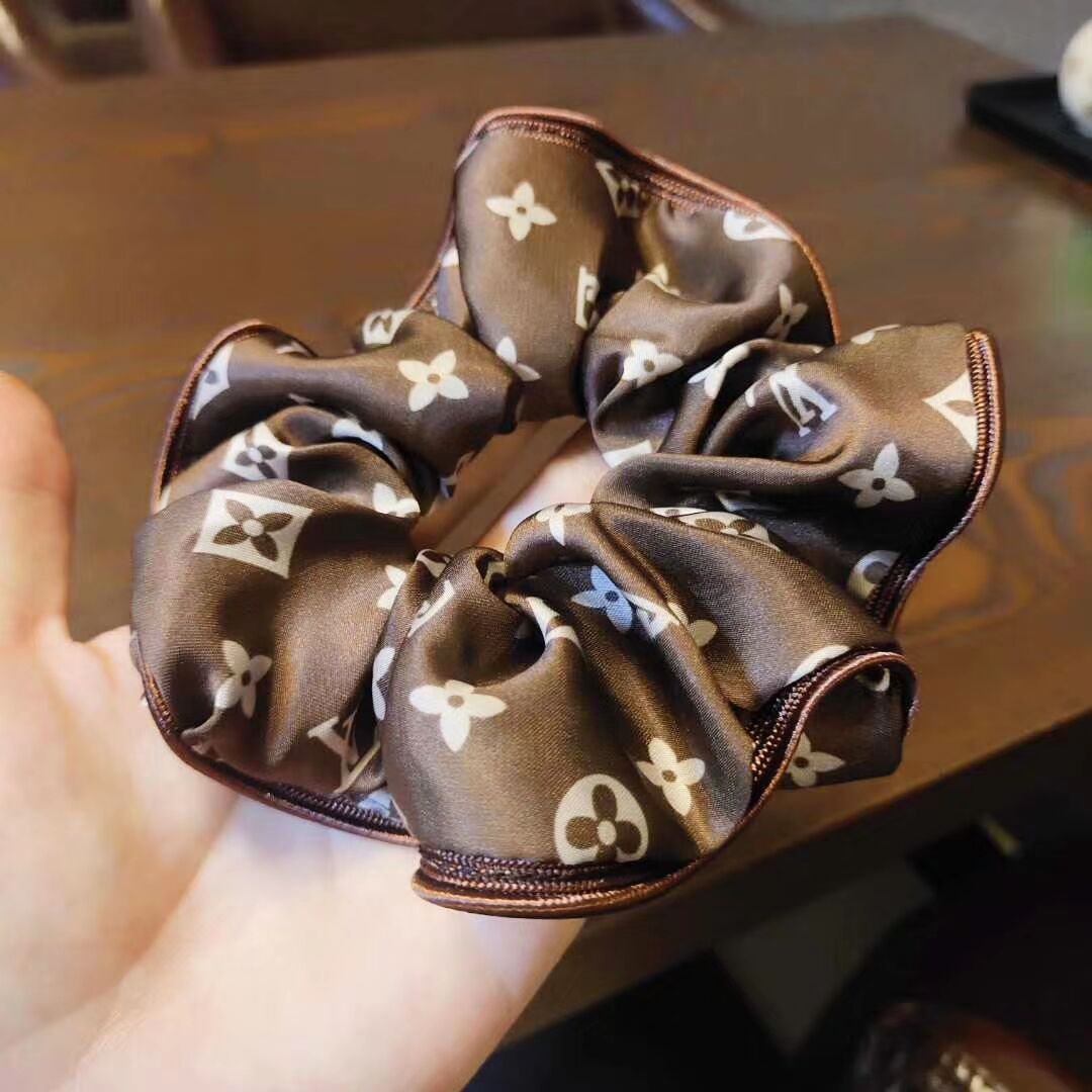 El tocado para mujer, bandana para el pelo, bandana sencilla a la , adornos para el cabello, cintas para el pelo, coleta con letras para adulto: Café