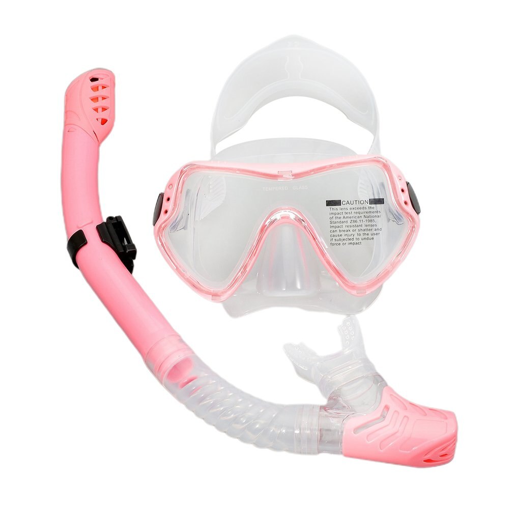 Scuba Diving Masks Snorkeling Set Adult Silicone Skirt Anti-Fog Goggles Glasses Swimming Pool Equipment: pink transparent