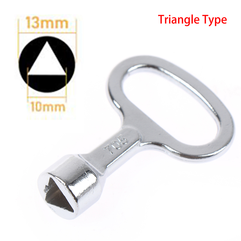 MINI Triangular Key Socket Key for Electric Cabinet Multifunctional Wrench Panel Lock Metro Train Elevator Door KeyLock Universa: Silver