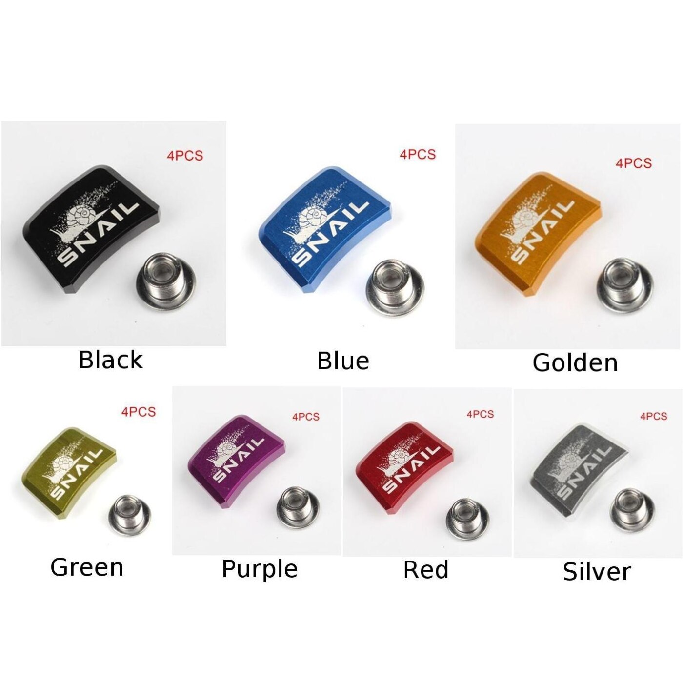Slak 4 stuks kettingbladbouten mtb racefiets single speed schroeven vierkante aluminium moer crankschroef