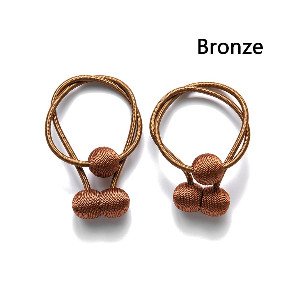 2 pezzi tiranti per tende magnetici forte magnetico casa multicolori holdback tenda cravatta fibbia clip senza punzonatura cinghie decorazioni fai da te: A-bronze