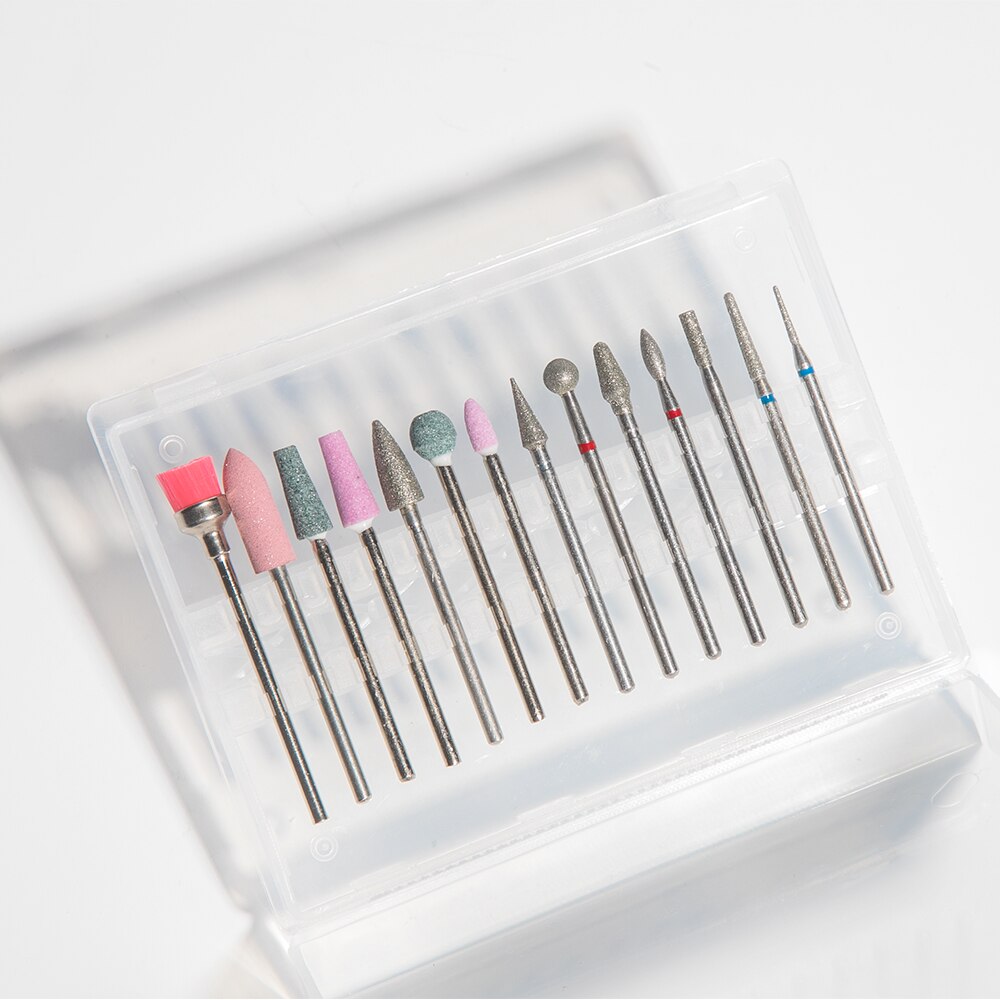 20 slidser klar plast neglebor opbevaringsboks til negle bor bits fil holder stand vitrine arrangør akryl manicure