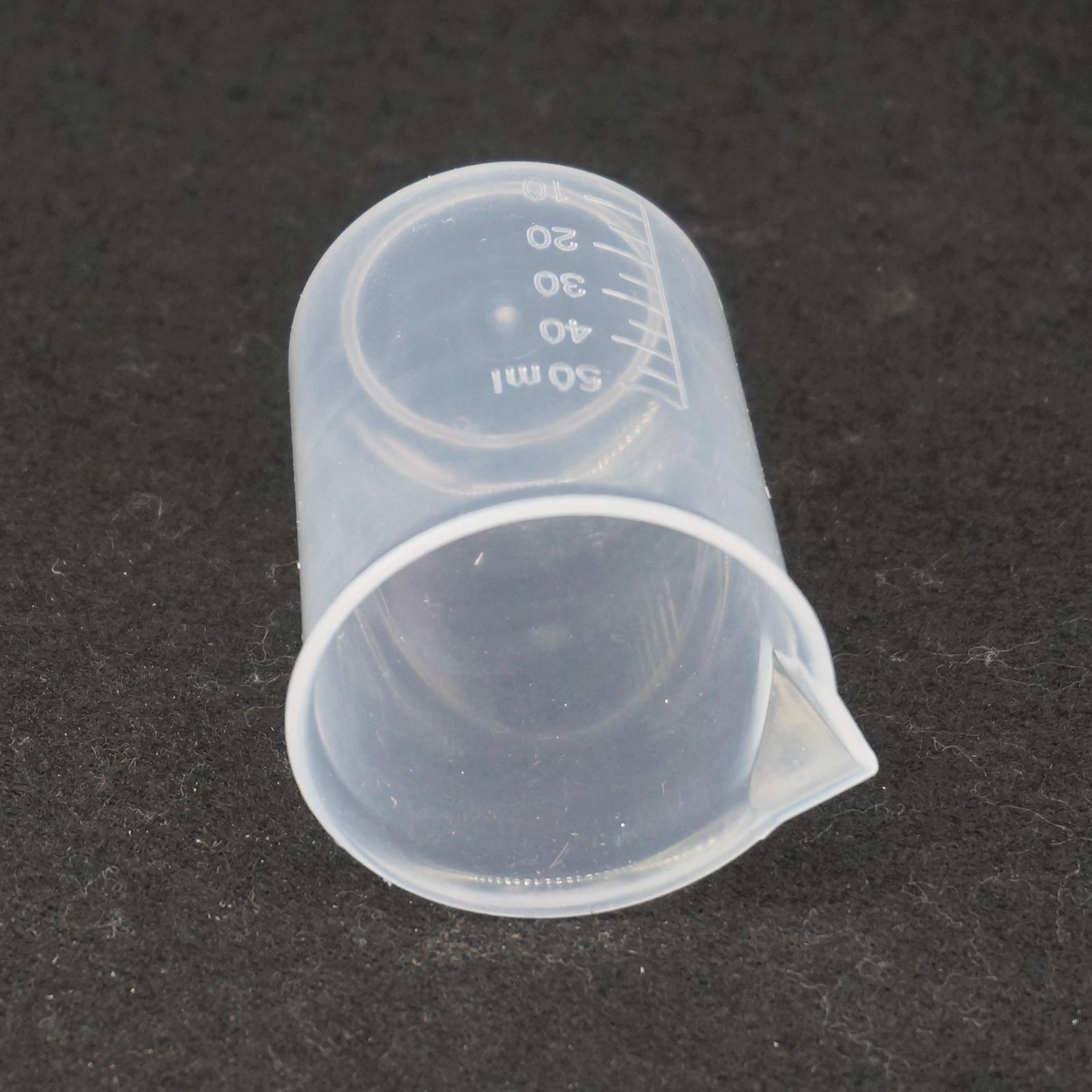 50ml Plastic Polypropylene PP Measuring Beaker Laboratory Kitchen With Spout