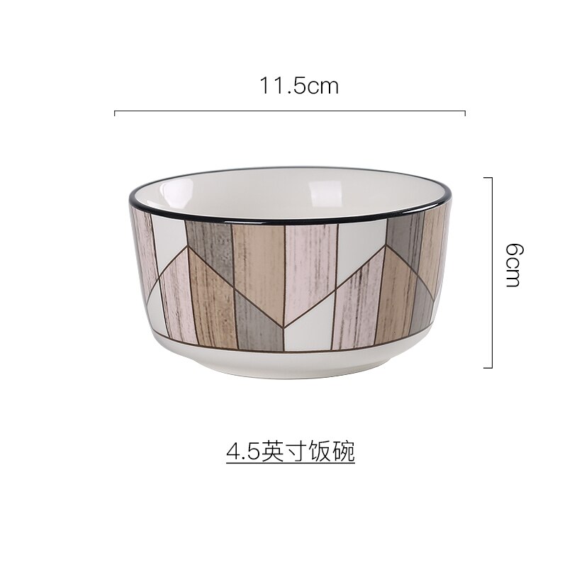 Nordic Dessert Plate Wooden Serving Tray Afternoon Tea Time Coffee Cake Plates Hexagonal Round Desserts Food Organizer Platter: 4.5 Inch Rice Bowl