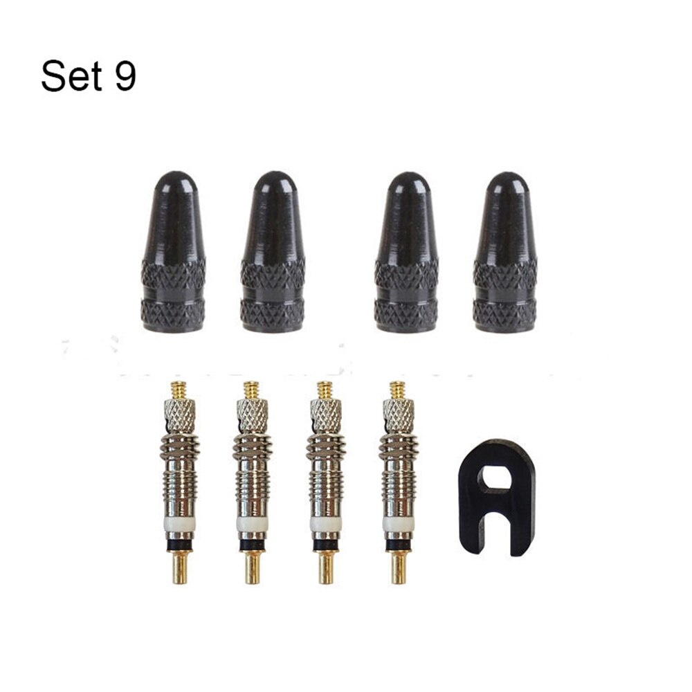 1 Set Bicycle French Presta Tire Valve Cores+Valve Core Removal Tool Bike Tire Valve Cores Plus Removal Replacement Cycling Part: 9