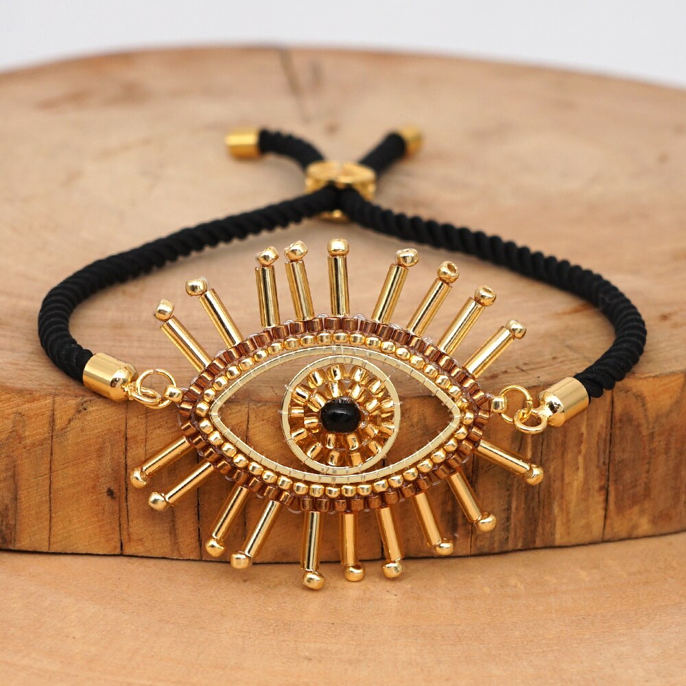 Go2boho Evil Eye Turkish Bracelet For Women MIYUKI Beads Bracelets Pulseira Feminin Jewelry Friends Gold Color Handmade