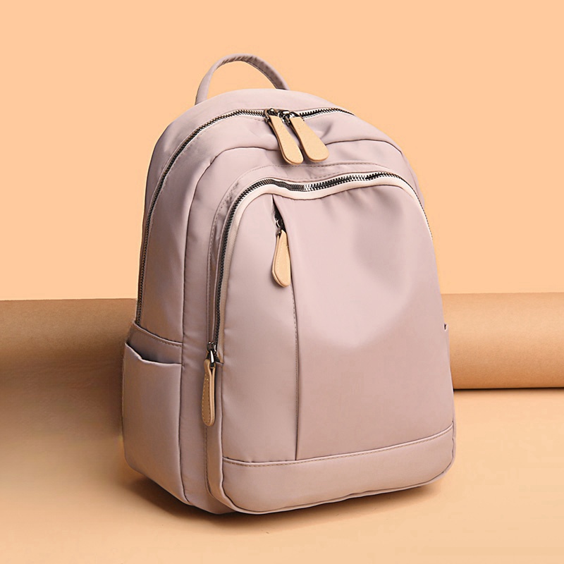 Leisure backpack, nylon cloth backpack, can be worn on one shoulder or crossbody, unisex: Pink