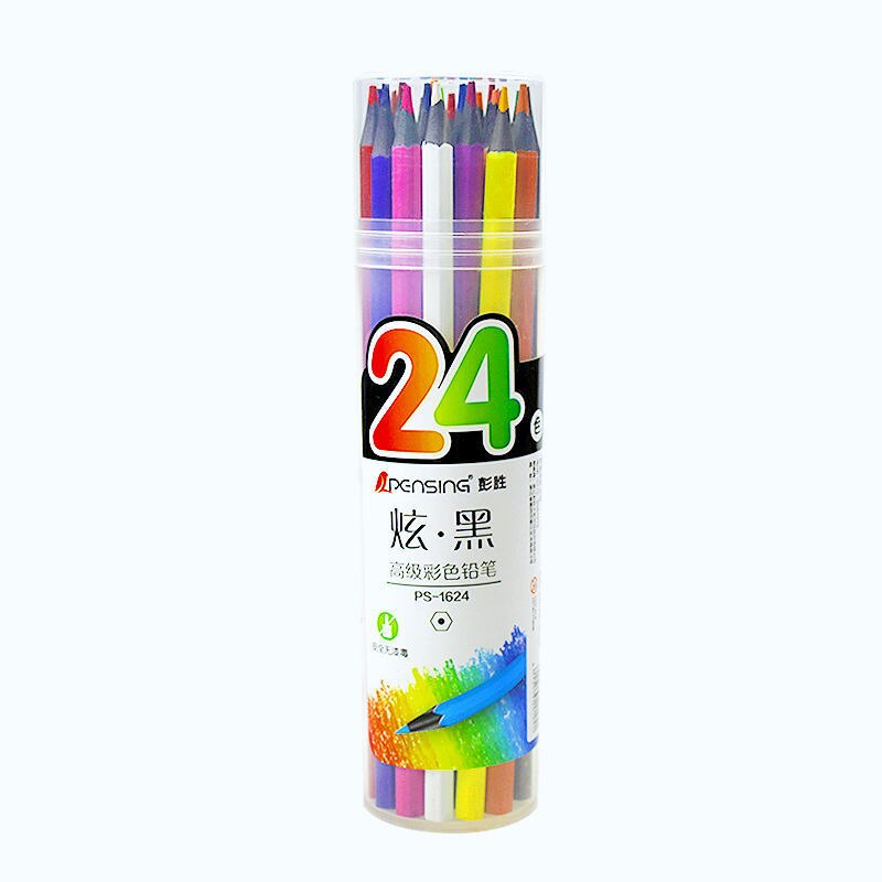 Lápiz de Color avanzado, sin madera, juego de lápices de colores pintados a mano para niños, lápiz de colores al óleo, crayón, dibujo artístico: 24 Colors
