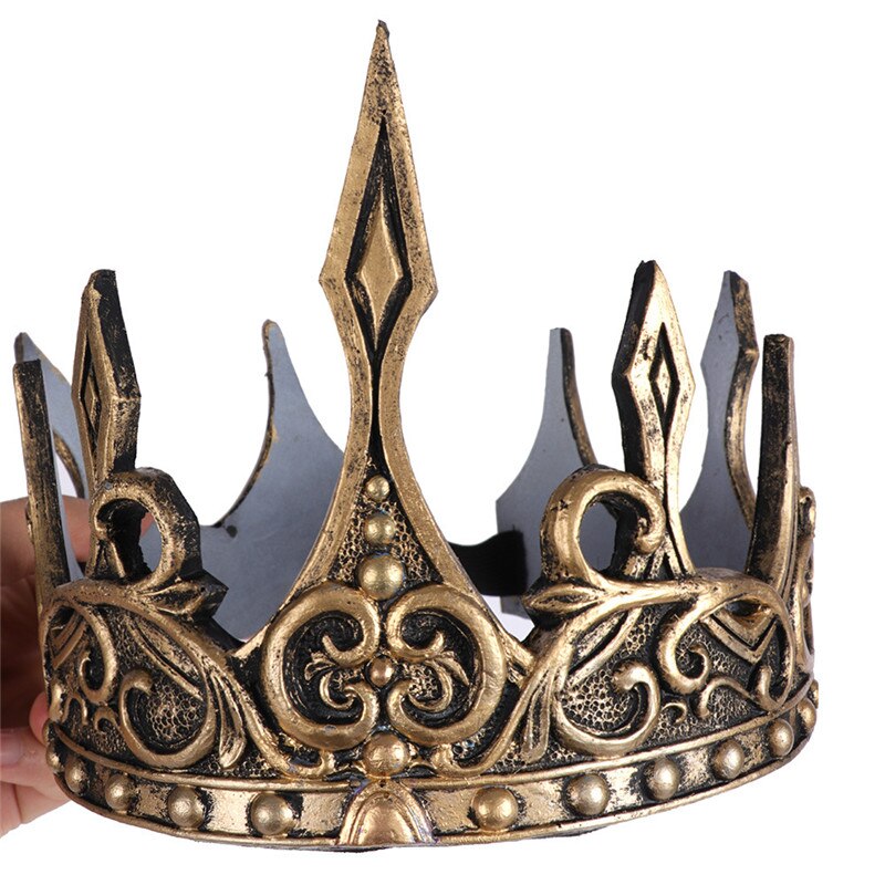 Corona de reyes medievales de espuma de PU 3D, rey Medieval, tocados de Corona real, tocado antiguo, Corona vikinga, Hombre, traje de rey Up