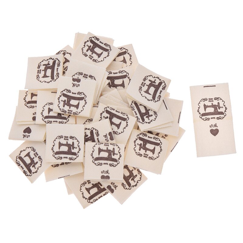 Etiquetas artesanales hechas a mano con patrón impreso, suministros acolchados para ropa, accesorios de decoración, 50 Uds.